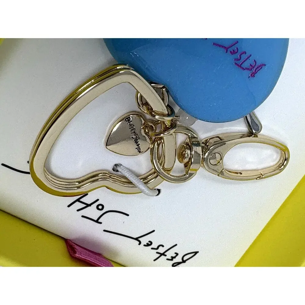 Betsey Johnson Cereal Bowl Key Fob Chain Ring Bag Charm Keyring Keychain 4” NWT